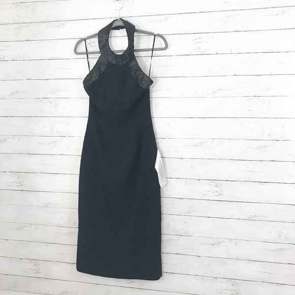 Dress The Population Cleo Black Halter Dress - XS - Picture 4 of 8